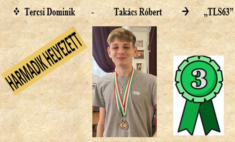 Takács Róbert a harmadik helyezett