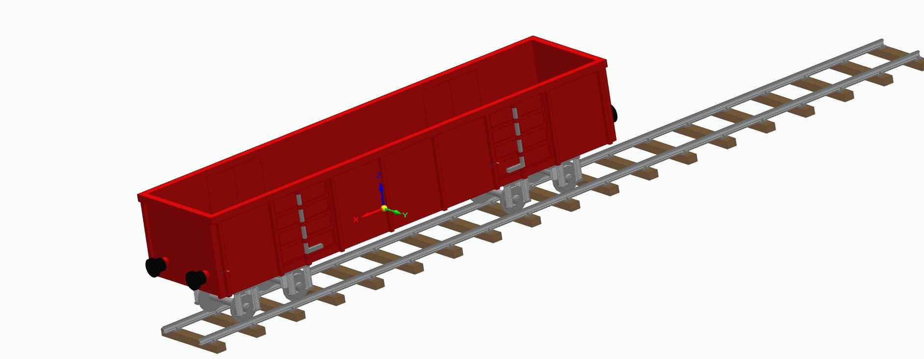 Vasúti teherkocsi 3 dimenziós virtuális modellje