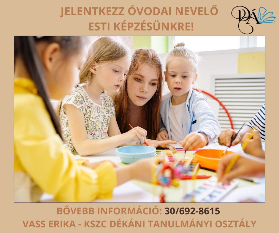 Jelentkezz óvodai nevelő esti képzésünkre!