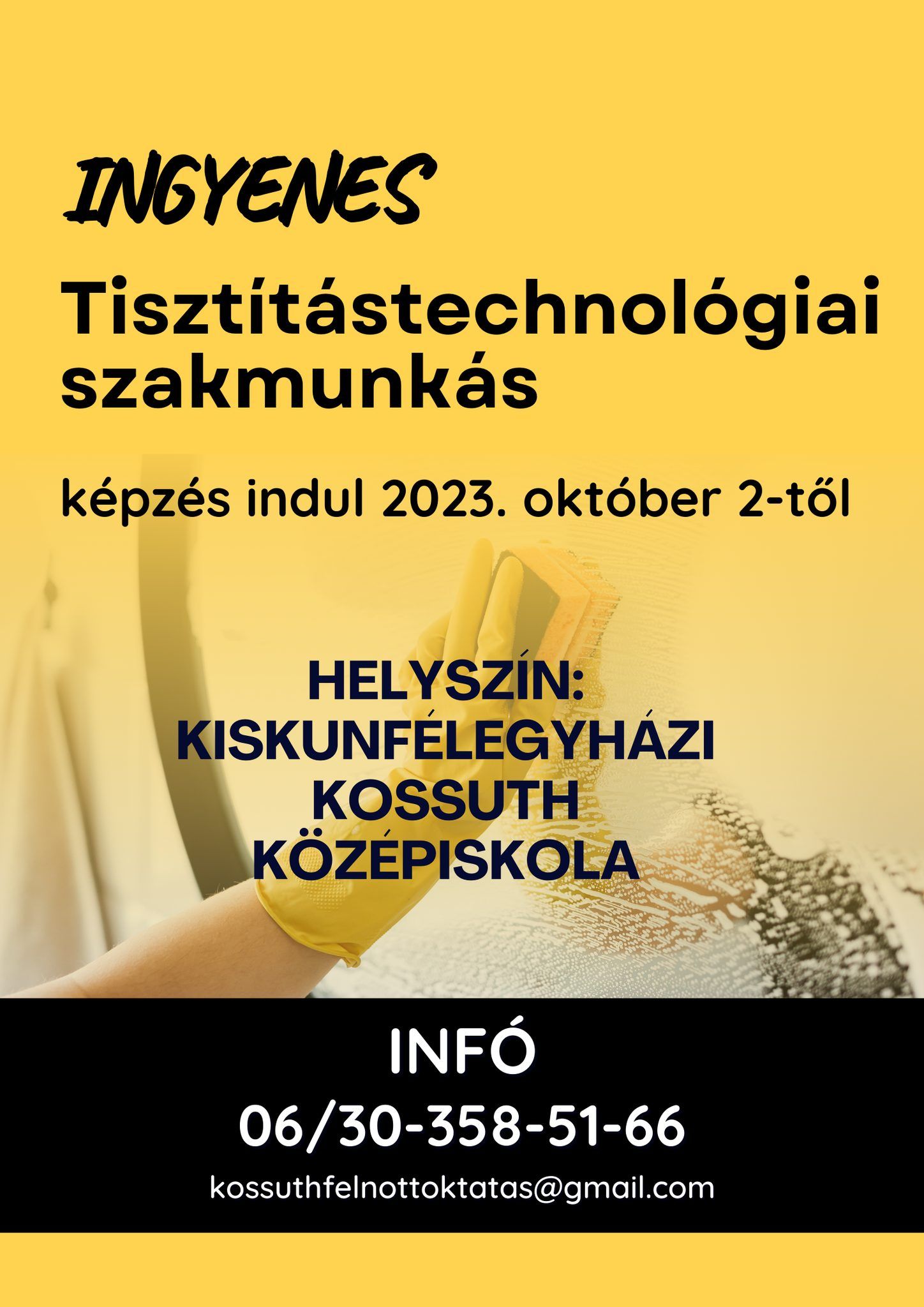 Kossuth- tisztítástechnológiai technikus képzés plakát